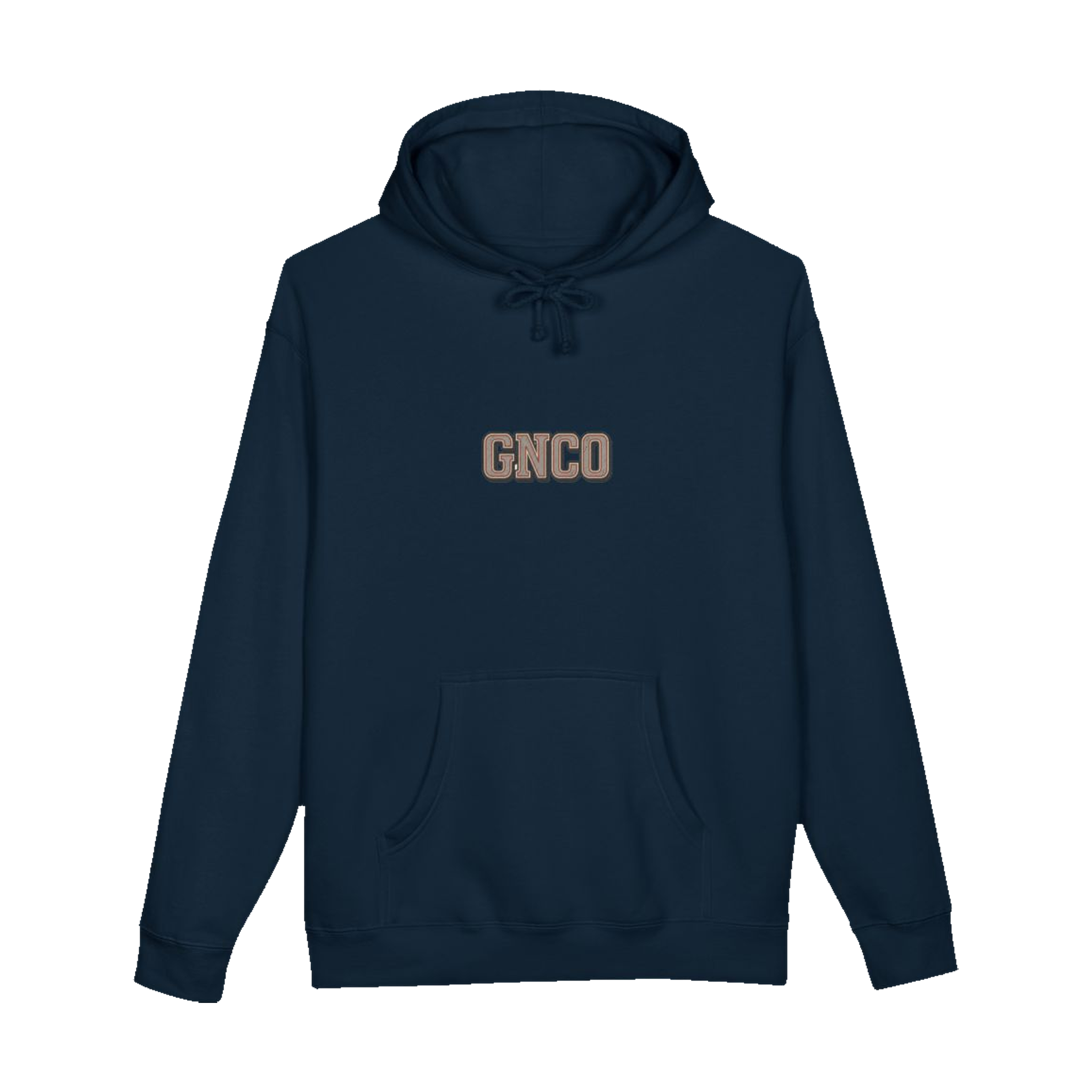 Front GNCO chest mark on BUILT TO HAUL™ Concrete Mixer Hoodie in Navy