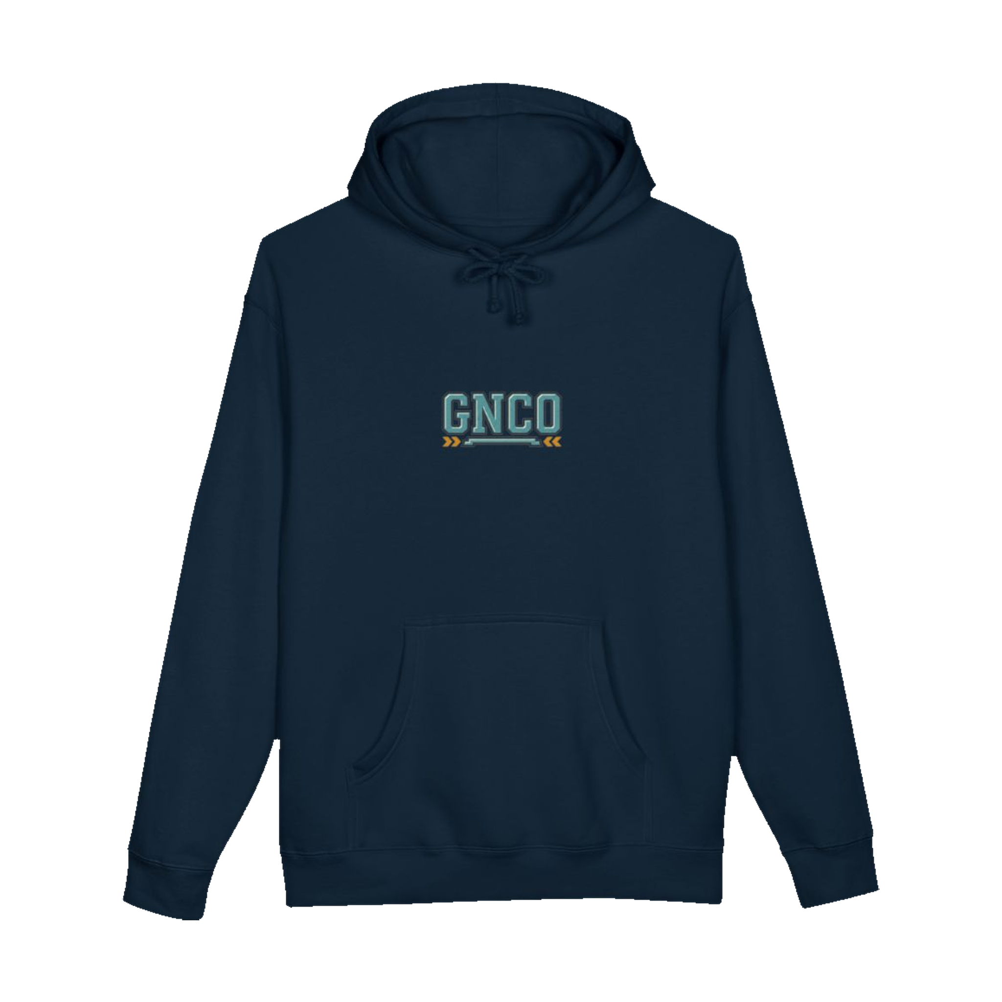 Front GNCO chest mark on BUILT TO HAUL™ Mining Haul Truck Hoodie in Navy
