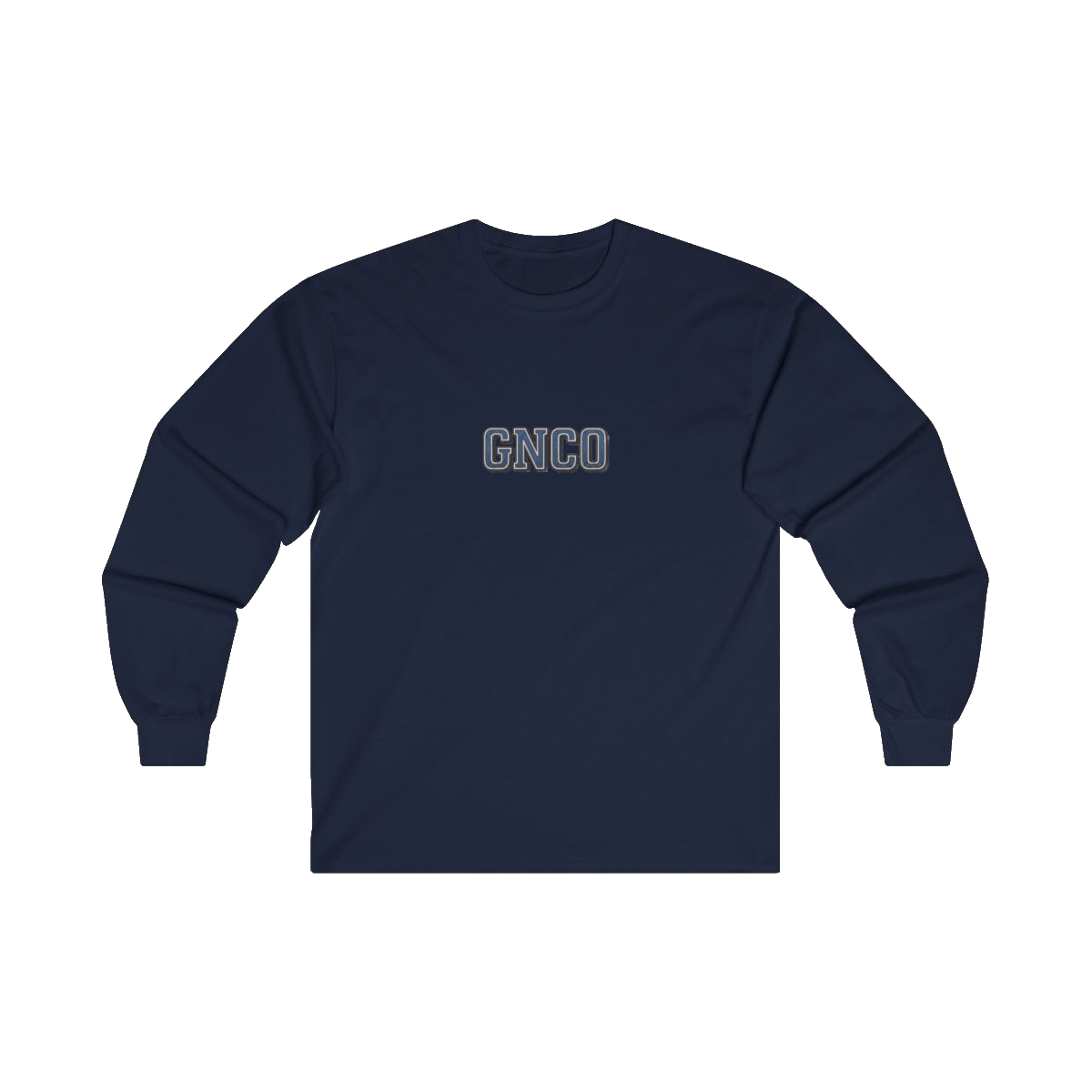 Front GNCO chest mark on BUILT TO HAUL Wheel Tractor-Scraper Heavy Cotton Long Sleeve in Navy