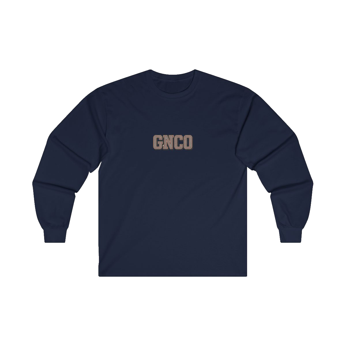Front GNCO chest mark on BUILT TO HAUL Concrete Mixer Heavy Cotton Long Sleeve in Navy