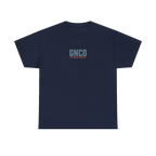 Front GNCO chest mark on BUILT TO HAUL Articulated Quarry Hauler Heavy Cotton Tee in Navy