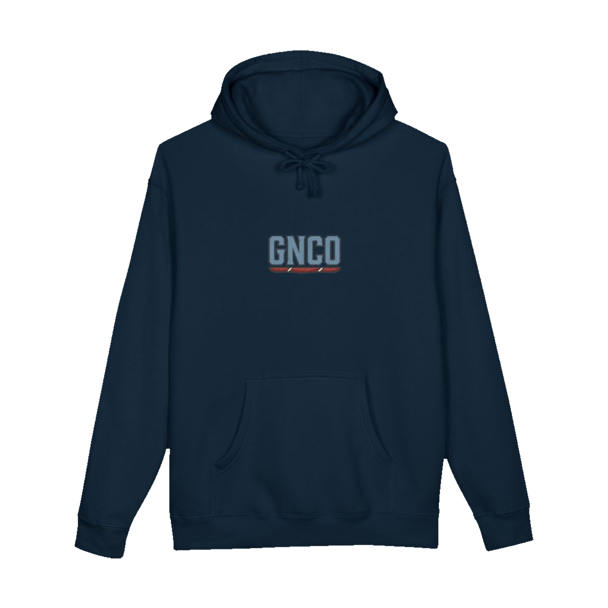 Front GNCO chest mark on BUILT TO HAUL™ Articulated Quarry Hauler Hoodie in Navy