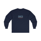 Front GNCO chest mark on BUILT TO HAUL Articulated Quarry Hauler Heavy Cotton Long Sleeve in Navy