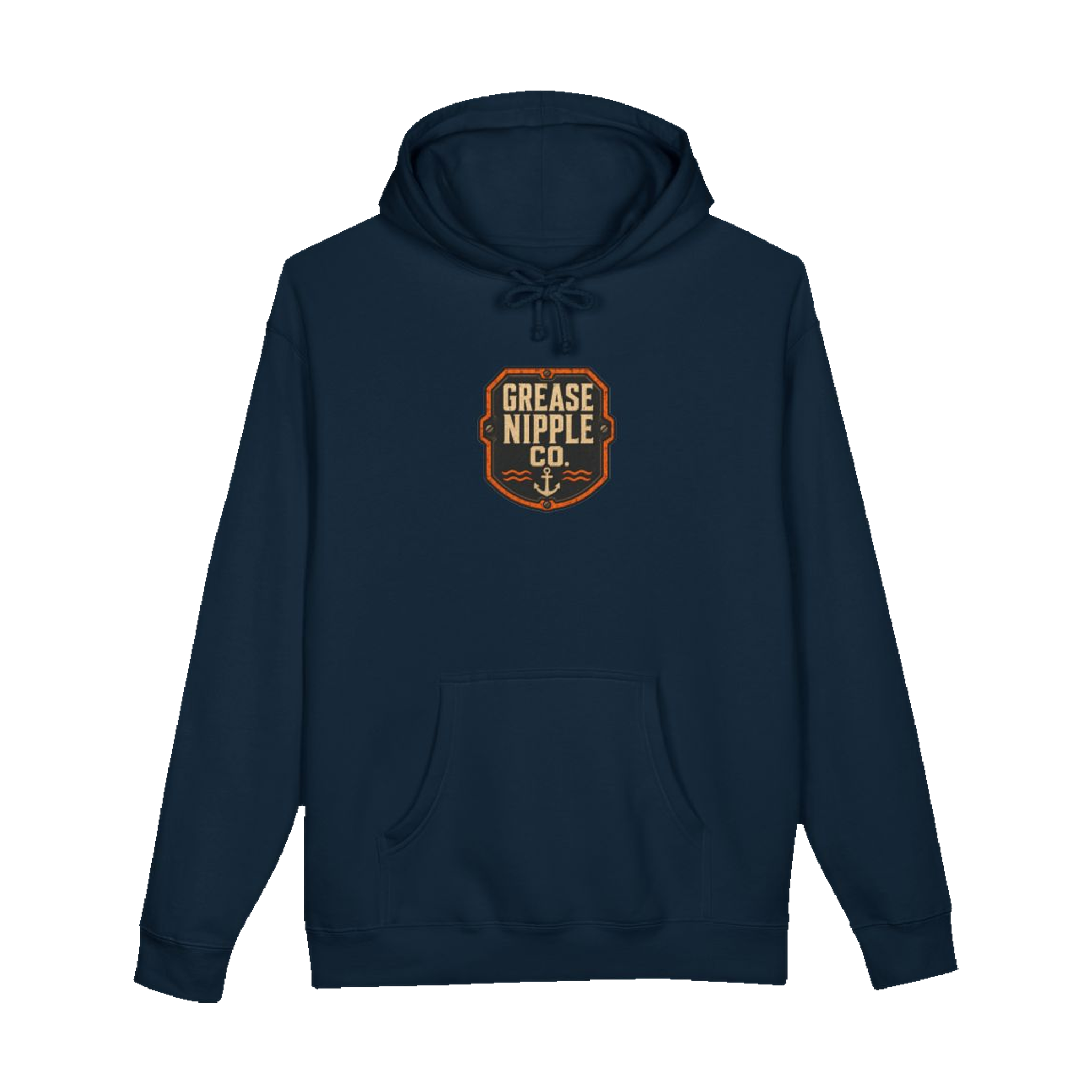 Front GNCO chest mark on DIESEL ADDICT™ Lake Freighter Hoodie in Navy