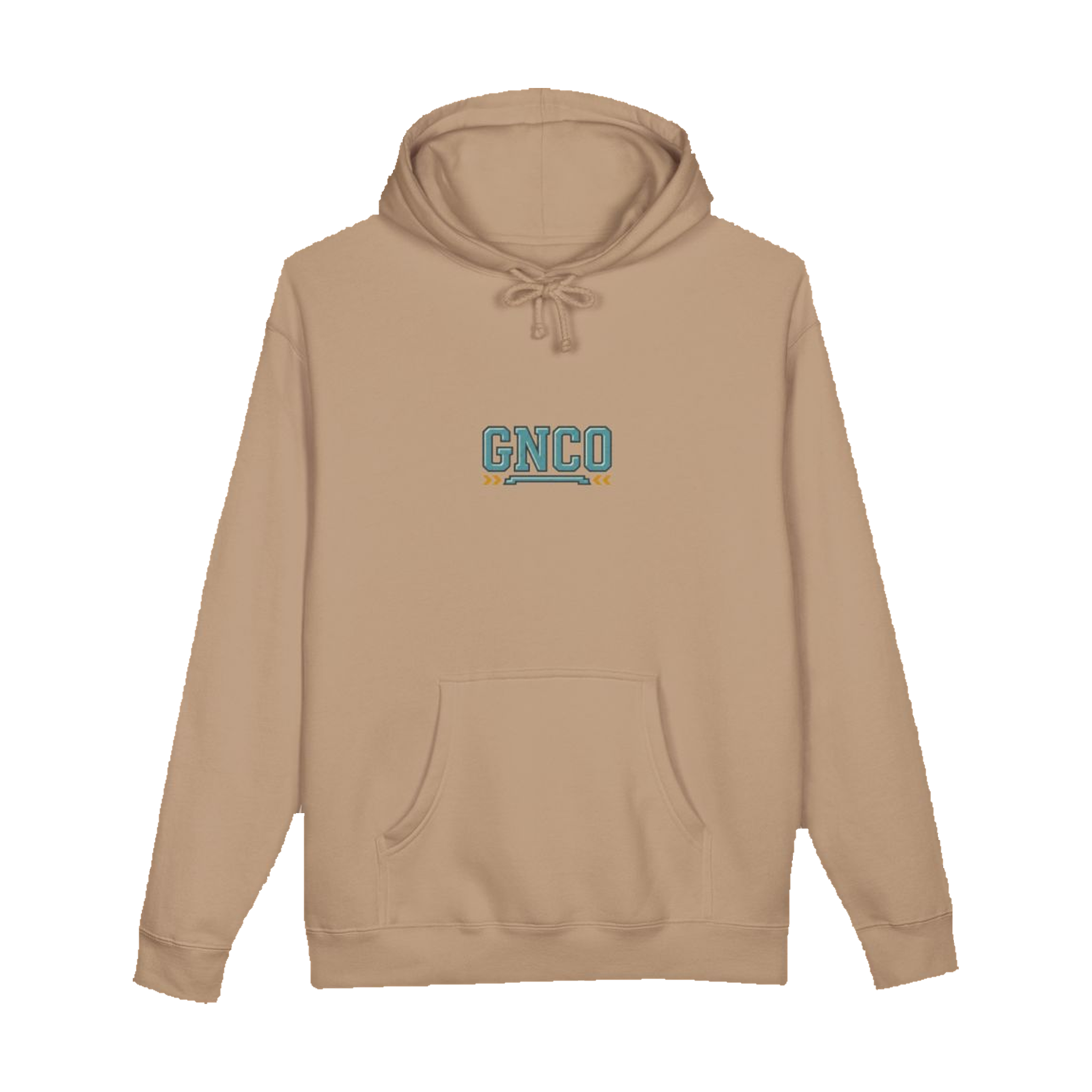 Front GNCO chest mark on BUILT TO HAUL™ Mining Haul Truck Hoodie in Sandstone