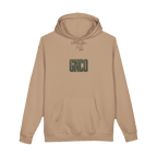 Front GNCO chest mark on BUILT TO HAUL™ Forestry Log Forwarder Hoodie in Sandstone